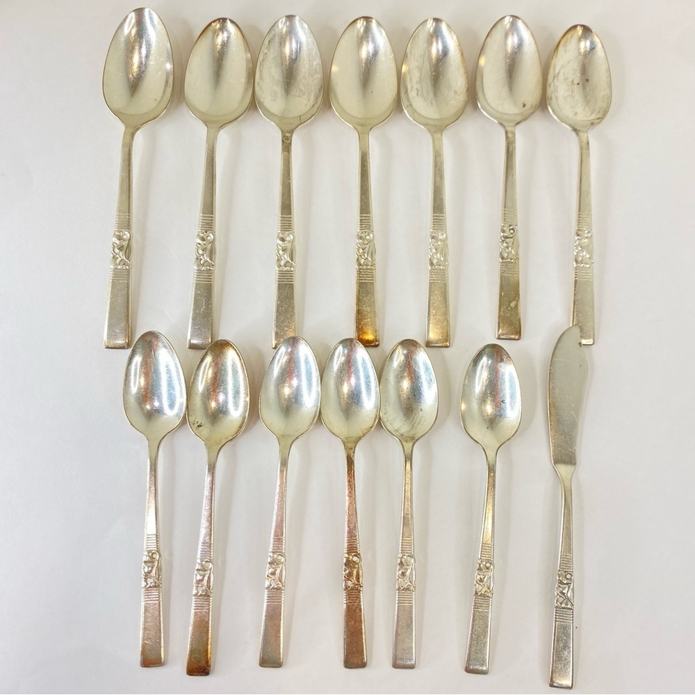 Oneida Community Silverplate 1948 Morning Star Spoons 6 TSP 7 TBSP 1 Spreader